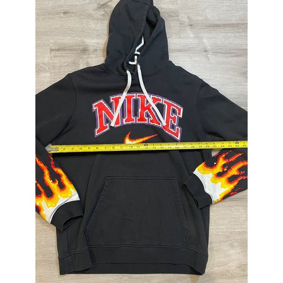 Nike Chase Reed New York City NYC Digital Flames Black Pullover Hoodie Men's M - Picture 5 of 8